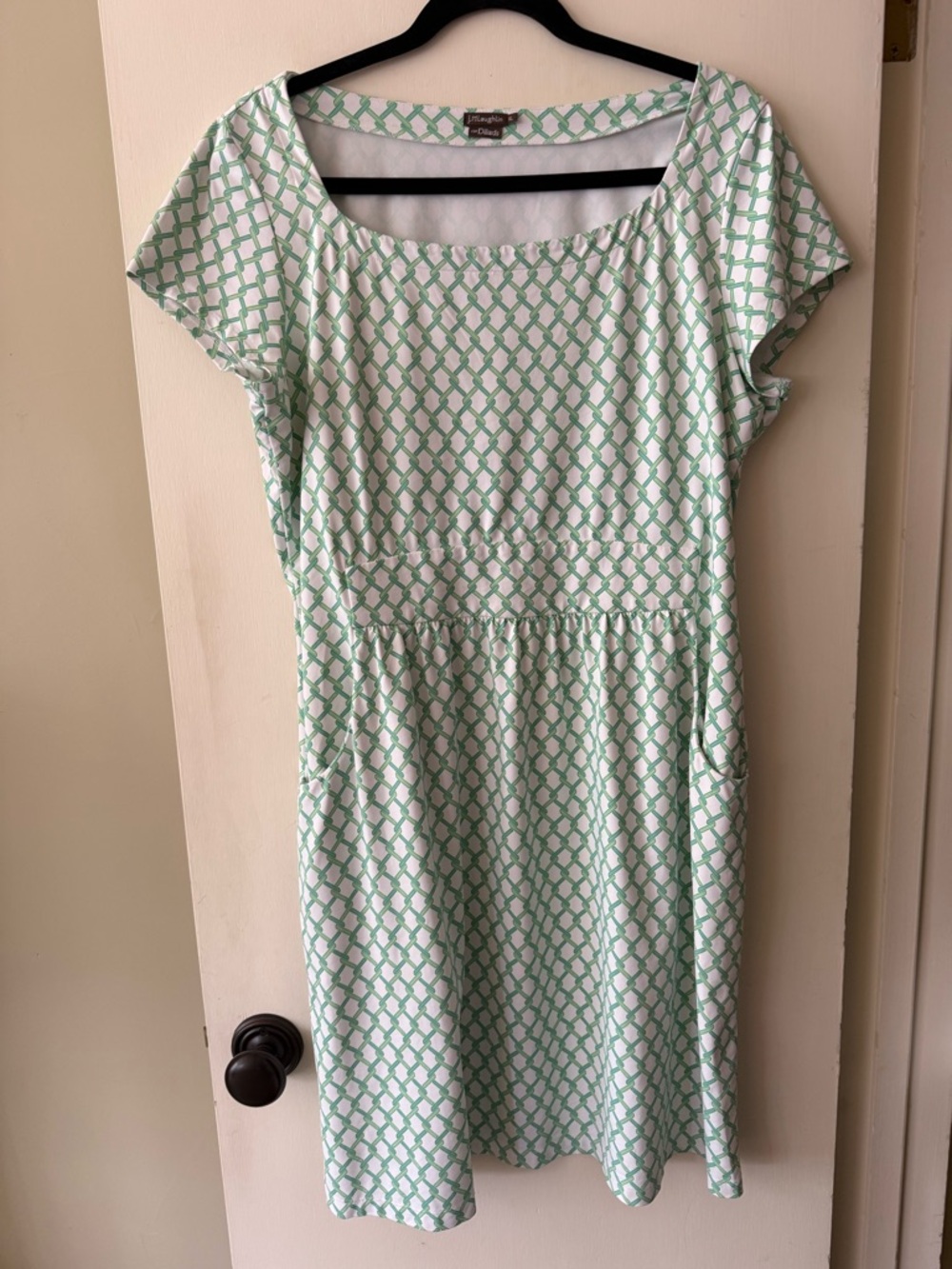 Golf Pro Summer Resort Country Club J. McLaughlin Mint Green & White Midi Dress